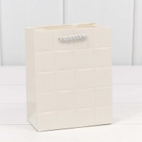 Пакет подарочный "Квадраты" Белый 12*15*7 210г 1/20 1/480 Арт: 000195H/1