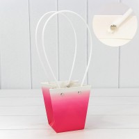 Пакет подарочный "Ваза для цветов" 12,5*12*8 260г "Градиент" Малиновый 1/10 1/200 Арт: 000184H/4