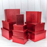 Коробки Прямоугольные Набор 1/10 35,5*30*17 &quot;Кожа крокодила&quot; Красный 1/6 Арт: 720688/5 - Коробки Прямоугольные Набор 1/10 35,5*30*17 "Кожа крокодила" Красный 1/6 Арт: 720688/5