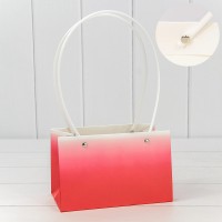 Пакет подарочный "Ваза для цветов" 19*12*10,5 260г "Градиент" Красный 1/10 1/150 Арт: 000184GA/3