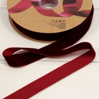 Лента Бархат 2,5см*25ярд Бордовый 1/13 1/52 Арт: 592-25/13
