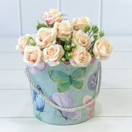 Коробка &quot;Ваза для цветов&quot; 15*13 с ручкой &quot;Бабочки&quot; 1/10 1/120 Арт: 720745/12 - Коробка "Ваза для цветов" 15*13 с ручкой "Бабочки" 1/10 1/120 Арт: 720745/12