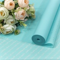 Плёнка 59см 800г матовая "Письмо" 55мкм Светло-синий 1/6 1/12 Арт: 80008/0821