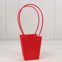 Пакет подарочный "Ваза для цветов" 15,5*13*9,5 Красный 1/10 1/150 Арт: 000170G/185