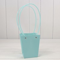 Пакет подарочный "Ваза для цветов" 15,5*13*9,5 Голубой 1/10 1/150 Арт: 000170G/635