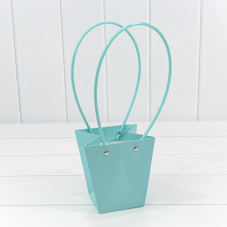 Пакет подарочный "Ваза для цветов" 12,5*12*8 Голубой 1/10 1/200 Арт: 000170H/635