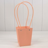 Пакет подарочный "Ваза для цветов" 15,5*13*9,5 Бежево-красный 1/10 1/150 Арт: 000170G/4033