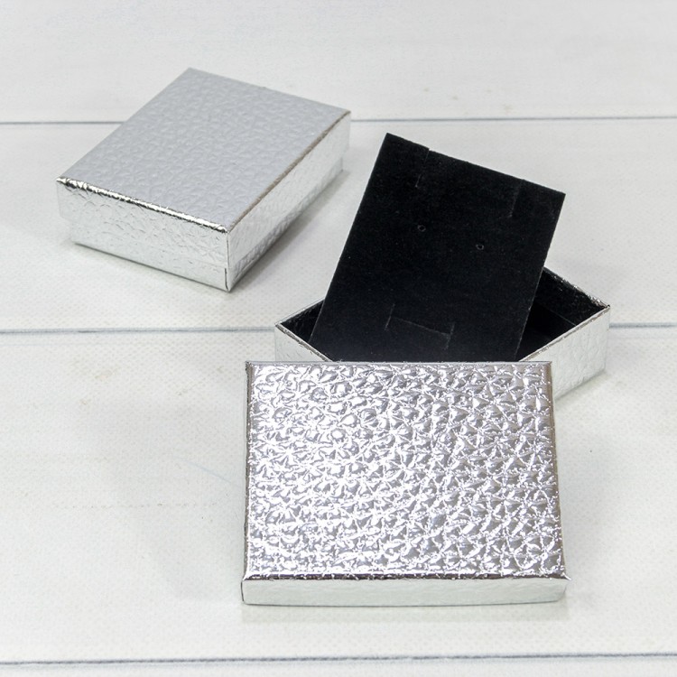 Коробка Прямоугольная 9*7*3 "Кожа крокодила" Серебряный 1/12 1/240 Арт: 62679/4