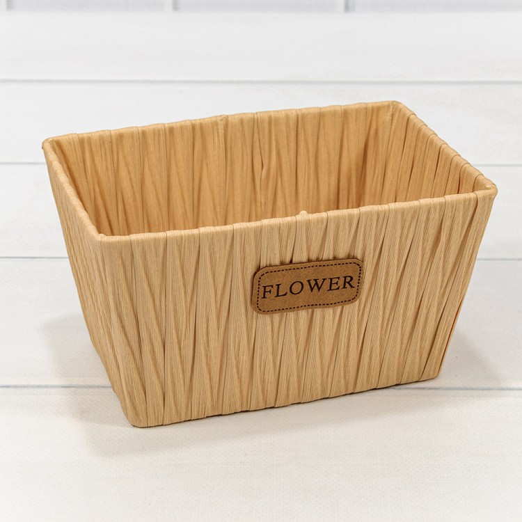 Корзина плетёная Прямоугольная 18*12*11 (±5%) из пластика Бледно-оранжевый 1/80 Арт: 420133/5