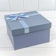 Коробки Квадратные Набор 1/3 21*21*12,3 с бантиком и цветочком Синий 1/18 Арт: 721621/2
