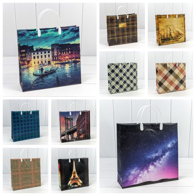 Пакет мягкий пластик Мужской (ассортимент) 30*30*10 1/20 1/200 Арт: BAM-2