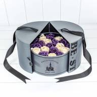 Коробка Круглая 25,5*18 &quot;Сюрприз&quot; деревянная с атласной тканью &quot;Best&quot; Серый 1/12 Арт: 720678/4 - Коробка Круглая 25,5*18 "Сюрприз" деревянная с атласной тканью "Best" Серый 1/12 Арт: 720678/4