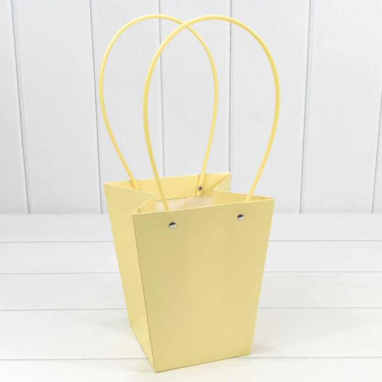 Пакет подарочный "Ваза для цветов" 20*17*12 230г Песочный 1/10 1/120 Арт: 000170E/7499