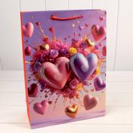 Пакет подарочный с красным тиснением "Сердца" (микс) 30*41,5*12 210г 1/20 1/80 Арт: 000112A - Пакет подарочный с красным тиснением "Сердца" (микс) 30*41,5*12 210г 1/20 1/80 Арт: 000112A