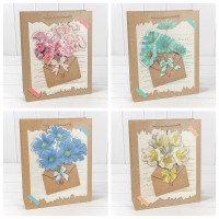 Пакет подарочный с 3D аппликацией "Цветы" (микс 115) 26*32*10 210г 1/20 1/240 Арт: 000115C