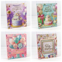 Пакет подарочный с тиснением (микс 114) 26*32*10 210г 1/20 1/240 Арт: 000114C