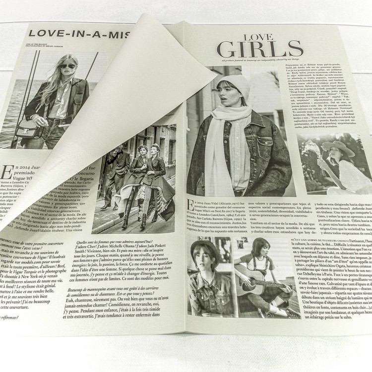 Плёнка в листах 56,5*56,5 (20 шт.) матовая "Газета GIRLS" 65мкм Серый 1/60 Арт: 1616/CG1