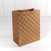 Пакет подарочный "Ромб" Бронзовый 18*23*10 210г 1/20 1/160 Арт: 000391E/4