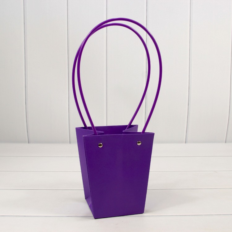 Пакет подарочный "Ваза для цветов" 15,5*13*9,5 Фиолетовый 1/10 1/150 Арт: 000170G/2587